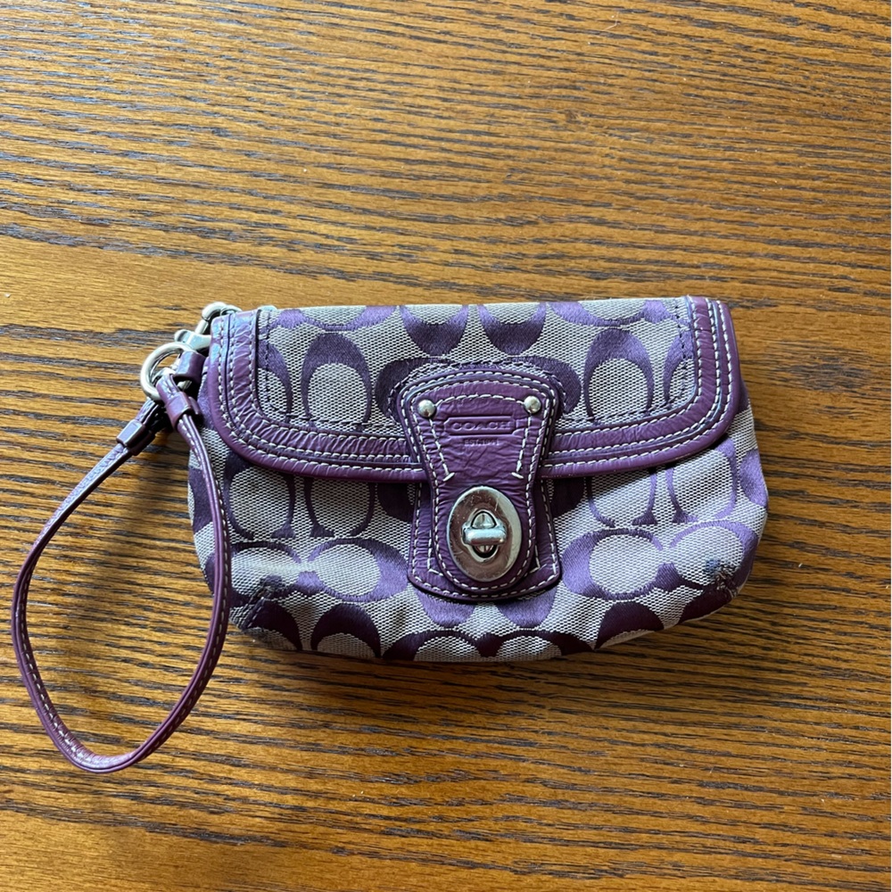 Purple coach wristlet